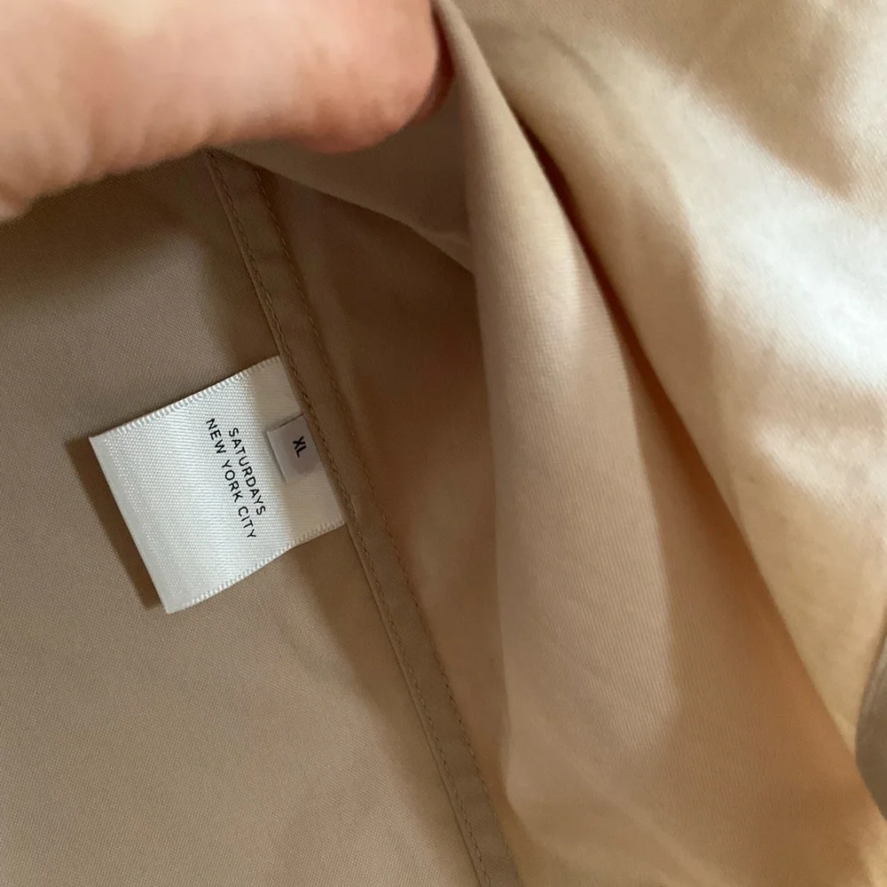 Saturdays Men’s NYC Clyde Classic Khaki Trench Coat XL NWT